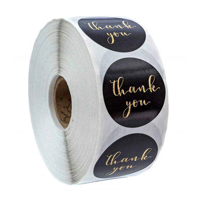 100-500pcs Round Clear Merry Christmas Stickers Thank You Card Box Package Label Sealing Stickers Wedding Decor Stationery (ONLINE ORDER ONLY)