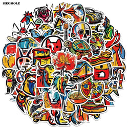 Colorful Wild Animal Cartoon Stickers - 10/30/50pcs Abstract Art DIY Laptop Notebook Decals (Online Order Only)