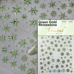 Hot Stamping Romantic White Gold Snowflakes Hexagon Winter 3D Self Adhesive Nail Art Stickers Shiny Rhinestone Manicure Decals (Online Order Only)