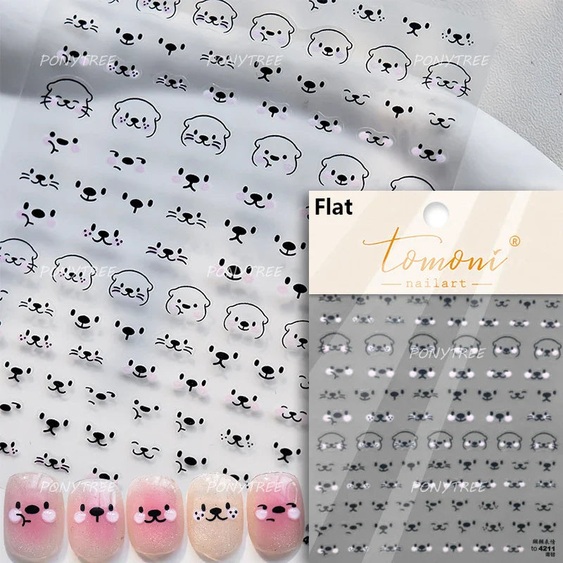 Worker's Speech Chinese Characters Abstract Comics Vivid Patterns Adhesive Nail Art Stickers Satirical Writing Manicure Decals (Online Order Only)