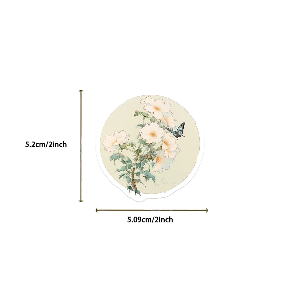 50PCS Ins Cute Butterfly Flower Cartoon Stickers Aesthetic DIY Diary Suitcase Scrapbook Phone Laptop Kawaii Decal Sticker (Online Order Only)