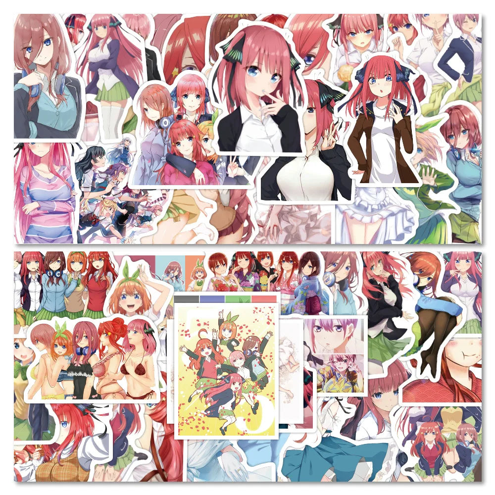 10/30/50PCS 5Toubun no Hanayome Cartoon Stickers The Quintessential Quintuplets Sticker DIY Laptop Guitar Car Bike Decals Toy (Online Order Only)