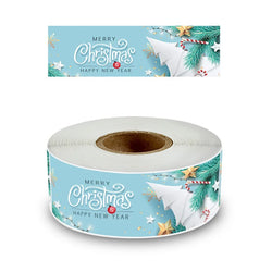 120pcs/roll Rectangle Merry Christmas Sticker Holiday Party Gift Decoration Sealed Envelope Stickers Happy New Year Baking Label (ONLINE ORDER ONLY)