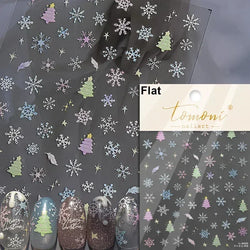 Black White Christmas Tree Snowflake Bowknot Snowman Socks Star Santa Hat Deer Rhinestone Winter Nail Art Sticker Manicure Decal (Online Order Only)