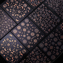 6 Sheets Moon/Star Nail Art Sticker Adhesive Gold Color Sticker Sheets Universal Constellation Shapes Sticker Art Decoration (ONLINE ORDER ONLY)