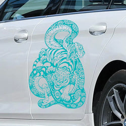 Anime Detachment Car Stickers Tiger And Snake Body Big Picture Decoration Movement Style Die Cutting Waterproof PVC Vinyl Decals (ONLINE ORDER ONLY)