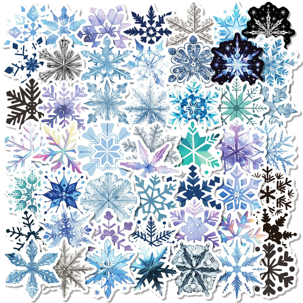 50pcs Snowflake Graffiti Stickers for Helmet, Wall, DIY Decoration Wholesale (Online Order Only)