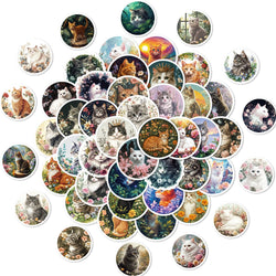 10/30/50PCS Retro Style Stickers Cat Graffiti Sticker Hand Painted Animal Flower Decoration Laptop Phone Guitar Car Bike Decals (ONLINE ORDER ONLY)