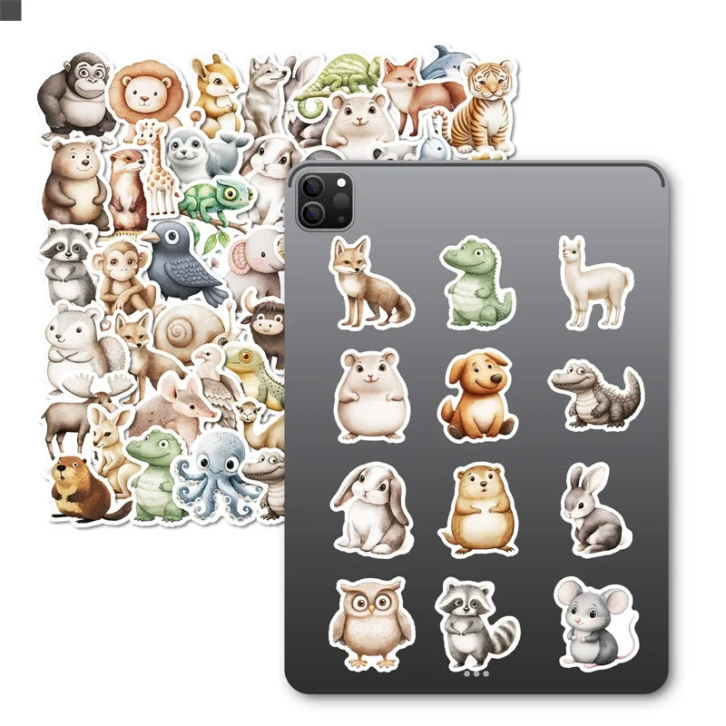 10/30/50PCS 3D Simple Animal Sticky PVC Sticker Aesthetic Children's Stationery DIY Decoration Scrapbooking School Supplies (ONLINE ORDER ONLY)
