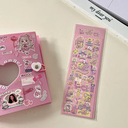 Korean ins Cute Punk Rock Bunny Stickers Hand Account Idol Card DIY Material Decorative Sticker Personalized Kawaii Stationery (Online Order Only)
