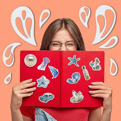 10/30/50PCS Silver Blue Sea PVC Sticker Aesthetic Decoration Scrapbooking Korean Stationery Hand Accounting Supplies for Kids (ONLINE ORDER ONLY)