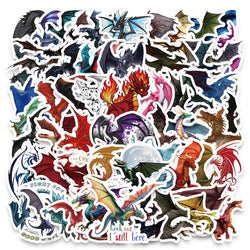 Cartoon Fire Dragon Stickers for DIY Scrapbooking, Phone, Laptop, Suitcase, Skateboard, Helmet - 10/30/60pcs (Online Order Only)