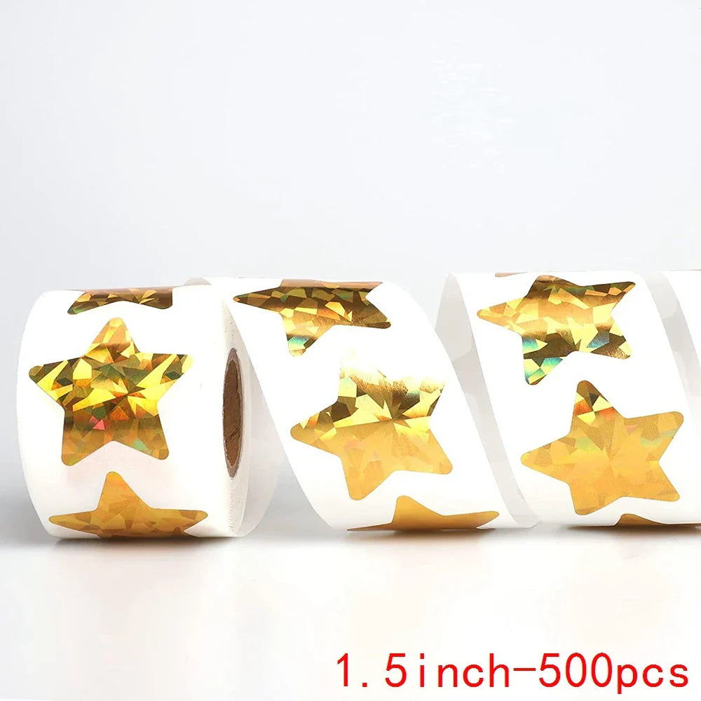 Holographic Gold Star Stickers for Kids Reward 100-500Pcs Foil Star Stickers Labels for Wall Crafts Classroom Teachers Supplies (ONLINE ORDER ONLY)