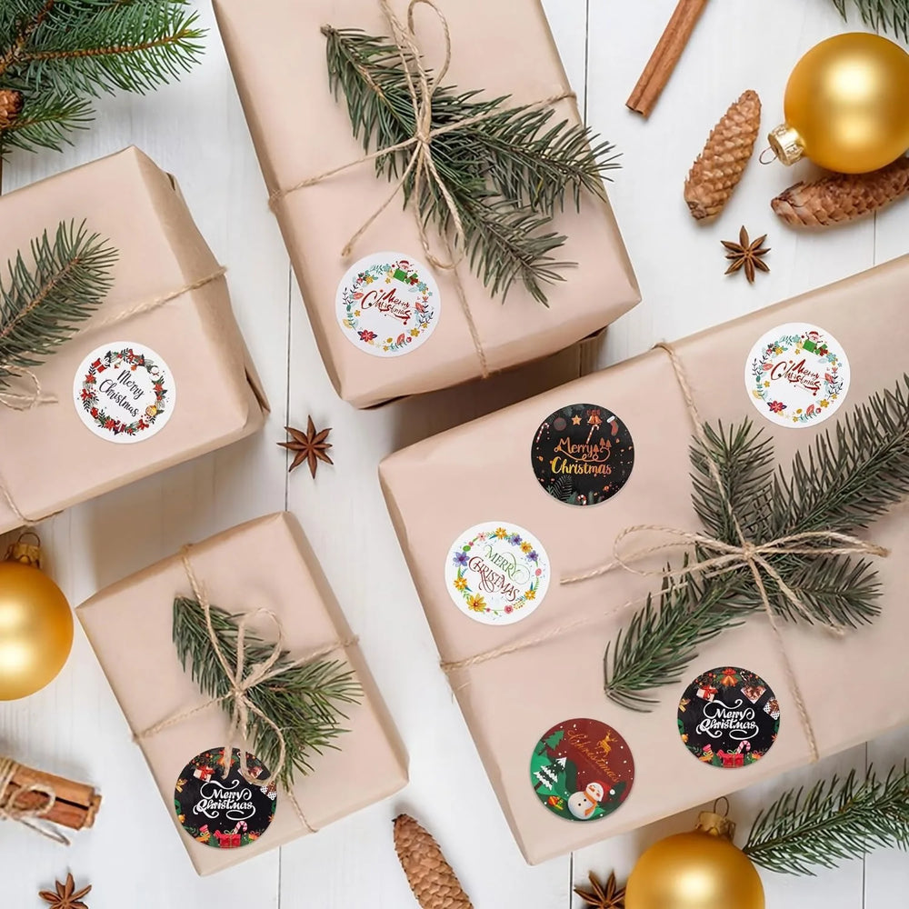 100-500pcs Christmas Stickers Xmas Labels Stickers Decor Merry Christmas Decorations Labels New Year Gift Stickers Stationery (ONLINE ORDER ONLY)