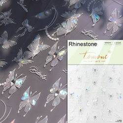 Dreamy Chic Butterfly Flower Bowknot Square Rhinestone Crystal 5D Self Adhesive Nail Art Stickers Fantasy Shiny Manicure Decals (ONLINE ORDER ONLY)