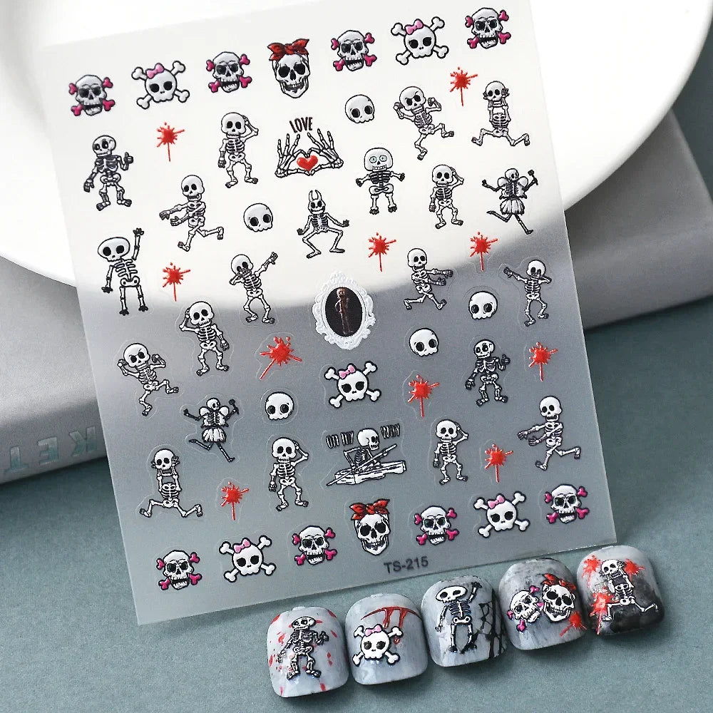 Chic Dragonfly Spider Insect Butterfly 3D Self Adhesive Nail Art Decoration Sticker Heart Puppy Flower Manicure Decal Y2K Flower (ONLINE ORDER ONLY)