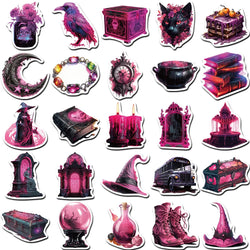 10/30/50PCS Horror Dark Purple Stickers Cool Graffiti Toys Waterproof Skateboard Phone Bike Skateboard Laptop Helmet Decals Gift (Online Order Only)
