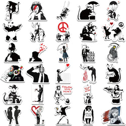 10/30/67PCS Banksy Art Graffiti Street Art Stickers Aesthetic Decal Skateboard Phone Laptop Car Bike Waterproof Sticker Kid Toy (ONLINE ORDER ONLY)