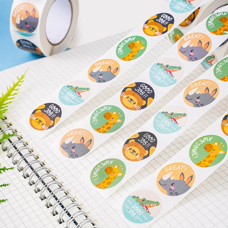 100-500pcs Reward Stickers Motivational Stickers For Kids For School Reward Students Teachers Cute Animals Stickers Labels (ONLINE ORDER ONLY)