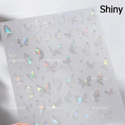 Green Blue Glass Butterfly Lily Flowers Star Line Water Droplet Charming Shiny Self Adhesive Nail Art Stickers Manicure Decals (ONLINE ORDER ONLY)