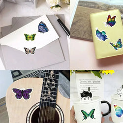 500PCS/ 1 Roll Colorful Butterfly Flower Shaped Sticker Decoration Gift Box Sticker Label Stationery Sticker (Online Order Only)