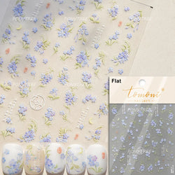 Colourful Field Bouquet Flower Spring Field Violet Daisy Bowknot Butterfly 5D Relief Adhesive Nail Art Stickers Manicure Decals (ONLINE ORDER ONLY)
