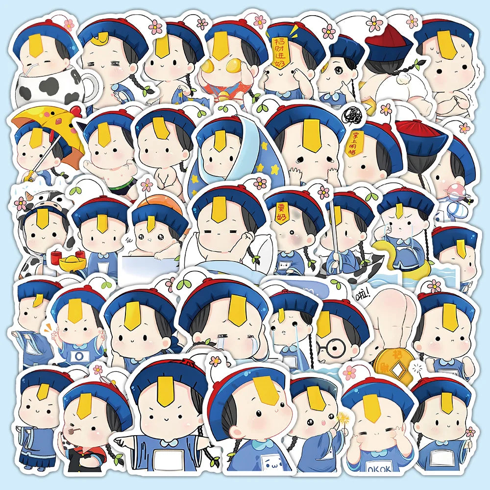 65pcs Q Version Zombie Graffiti Stickers for Helmet, Wall, DIY Decoration (Online Order Only)