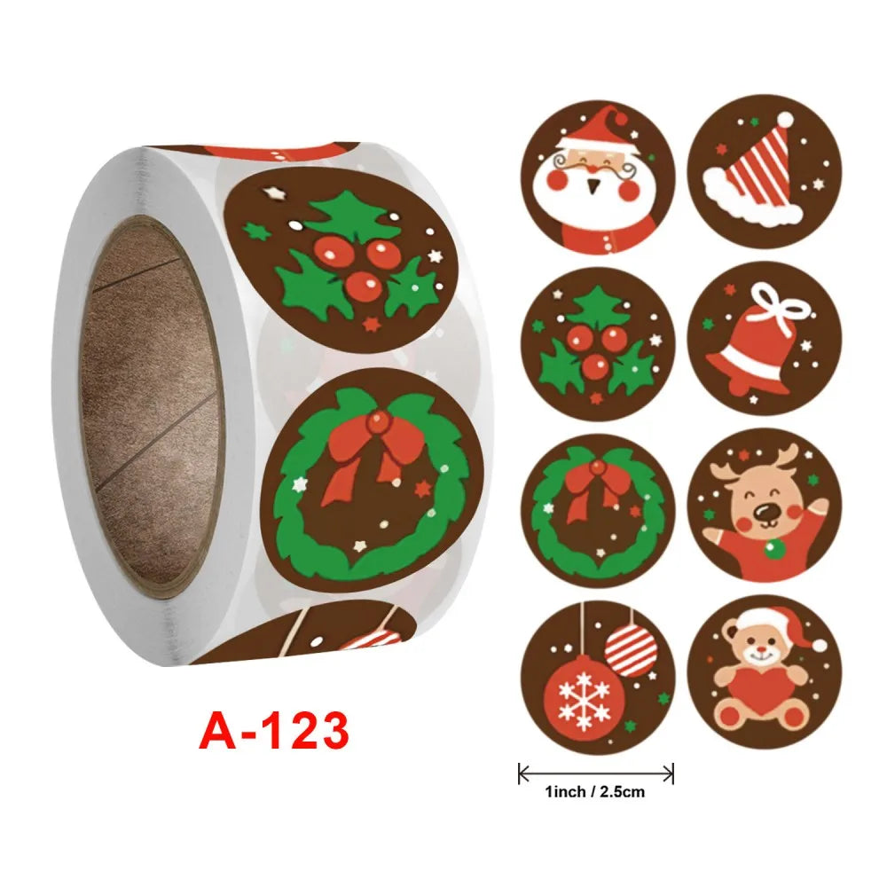 50-500pcs Cartoon Merry Christmas Sticker Santa Claus Tree Paper Label New Year Cute Snowman Stationery Stickers For Kids Gift (ONLINE ORDER ONLY)