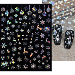 3D Snowflake Nail Art Decals Sliver Bronzing 3D Christmas Nail Art Decoration Self Adhesive Winter Christmas New Year Slides Y2K (ONLINE ORDER ONLY)