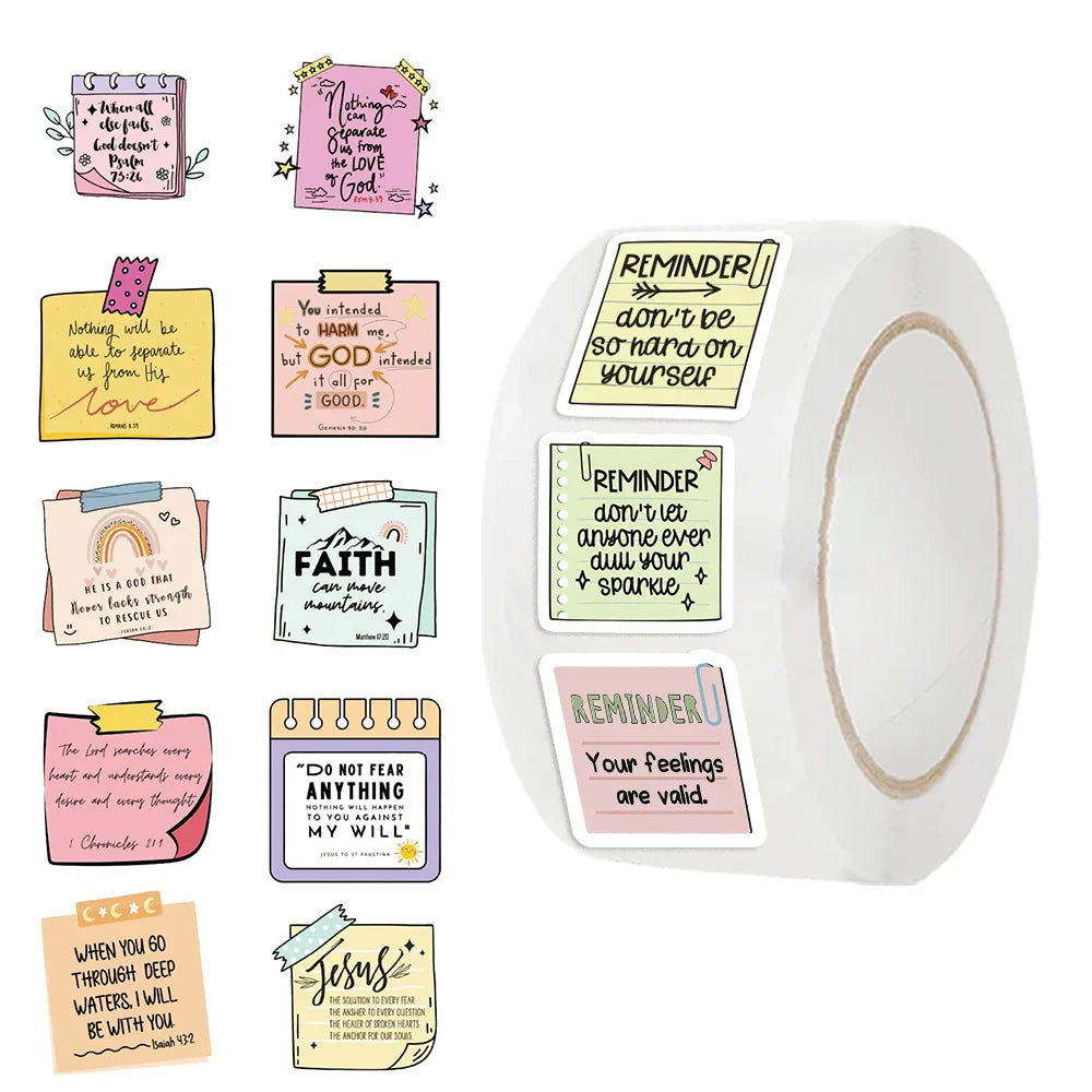 500PCS Bible Reward Stickers Roll with Word Motivational Stickers for School Teacher Kids Student Stationery Kids Stickers (ONLINE ORDER ONLY)