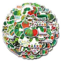 10/30/55PCS Cute The Very Hungry Caterpillar Toys Stickers For Kids DIY Stationery Phone Fridge Car Funny Cartoon Graffiti Decal (Online Order Only)