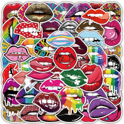 10/30/50pcs Cool Fashion Anime Sexy Lips Stickers Decal Laptop Skateboard Car Motorcycle Phone Bike Luggage Graffiti Sticker (ONLINE ORDER ONLY)