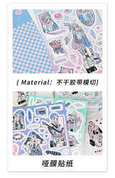 1pcs New Kawaii Heartbeat Girl Scrapbooking Sticker Art Collage Diary Journal DIY Craft Aesthetics Decorative Sticker Stationery (ONLINE ORDER ONLY)