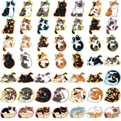 10/30/50PCS Kawaii Sleeping Cat Sticky PVC Sticker Aesthetic Children's Stationery DIY Decoration Scrapbooking School Supplies (ONLINE ORDER ONLY)