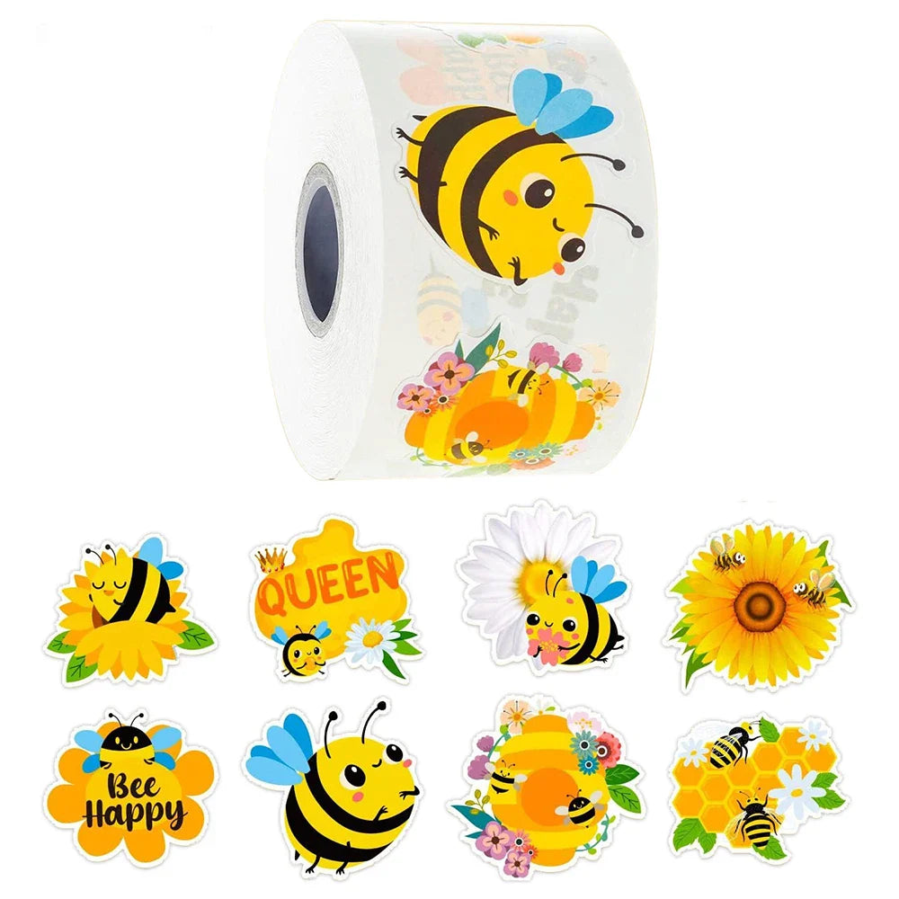 100-500pcs Cartoon Bee Stickers Cartoon Animal Reward Stickers Children DIY Handmade Gift Decoration Label Stationery Sticker (ONLINE ORDER ONLY)