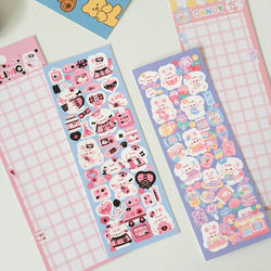 5Pcs Korean ins Cute Dog Rabbit Decorative Stickers Hand Account Idol Card DIY Material Scrapbooking Sticker Kawaii Stationery (ONLINE ORDER ONLY)
