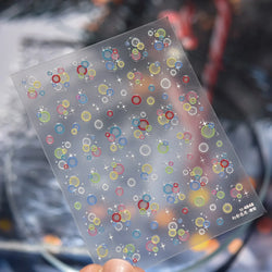 Colorful Bubbles Star Shiny Dreamy Glass Shards Flat 5D Soft Embossed Relief Self Adhesive Nail Art Sticker Chic Manicure Decal (ONLINE ORDER ONLY)