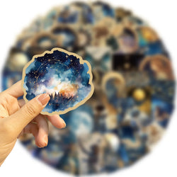 50pcs Retro Astronomy Universe Planets Stickers Galaxy Moon Astrology Aesthetic Decals Sticker for Suitcase Phone Notebook﻿ (ONLINE ORDER ONLY)
