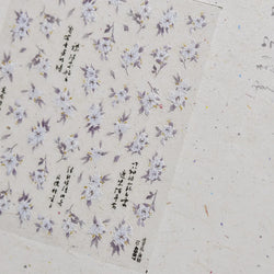 Trumpet Creeper White Flower Purple Leaves Antique Special Characters 5D Soft Relief Adhesive Nail Art Stickers Manicure Decals (ONLINE ORDER ONLY)