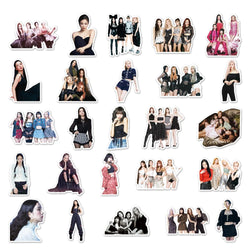10/50pcs Korea Kpop Black P Stickers DIY Laptop Phone Motorcycle Car Luggage Suitcase Sticker Girls Decals Toys Wholesale (ONLINE ORDER ONLY)