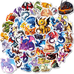 10/30/50PCS Cool Dragon Stickers Cartoon Decoration DIY Kids Toys Fridge Luggage Laptop Phone Guitar Car Bike Skateboard Sticker (Online Order Only)