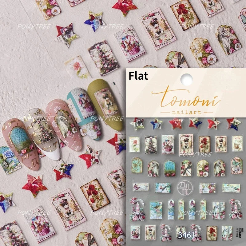 Starlit Sky Star Moon Oil Painting Colour Abstract Planet High Saturation Self Adhesive Nail Art Stickers Dreamy Manicure Decals (ONLINE ORDER ONLY)