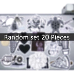 20/30/50Pieces Black White Style Retro Fashion Art Graffiti Stickers for Journal Scrapbook Luggage Bike Car Phone Laptop Sticker (ONLINE ORDER ONLY)