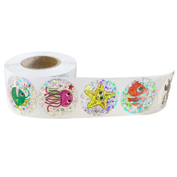 100-500pcs Holographic Rainbow Label Cartoon Marine Animal Stickers Children DIY Handmade Scrapbooking Stationery Sticker (ONLINE ORDER ONLY)