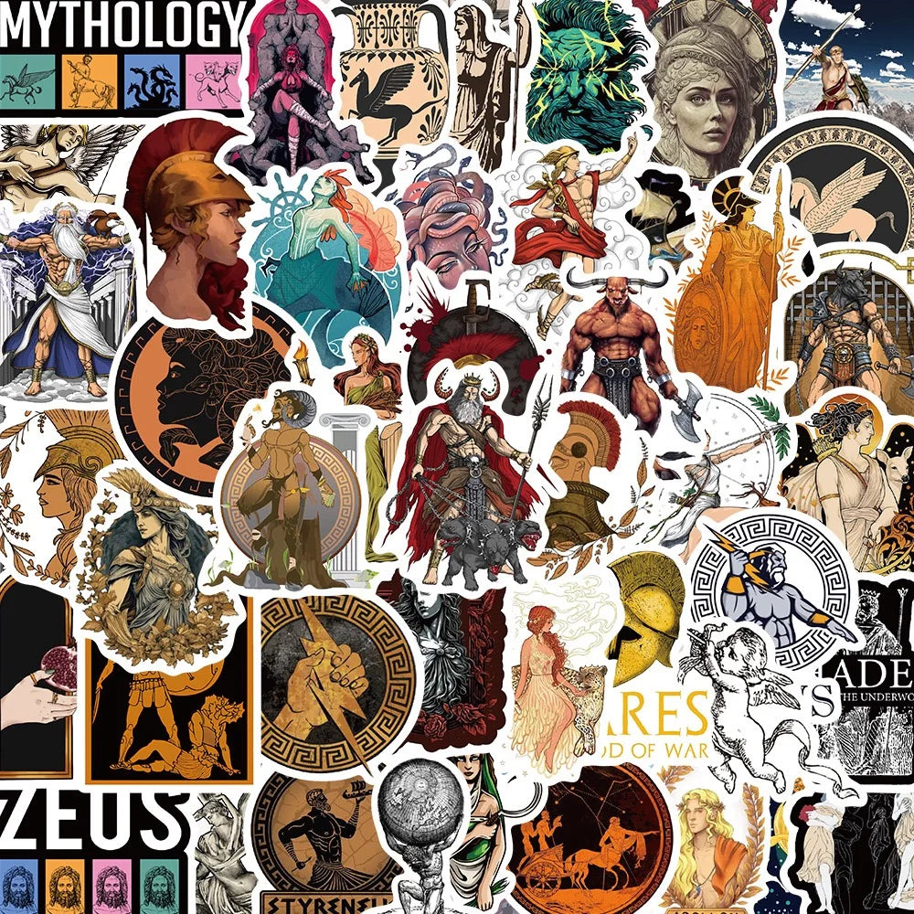 10/50PCS Vintage Greek Mythology Aesthetics Stickers DIY Scrapbooking Skateboard Phone Notebook Luggage Laptop Fridge Sticker (Online Order Only)