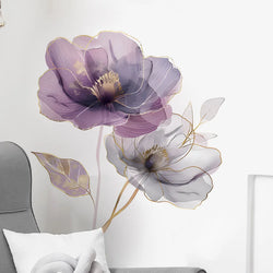 Purple Flower Wall Sticker Removable Self-adhesive Wallpaper Home Decoration (Online Order Only)