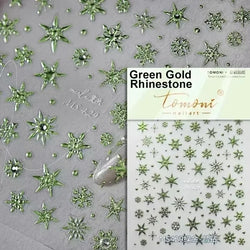 Shiny White Pink Blue Gold Snowflakes Hexagon Water Bubbles Winter 5D Self Adhesive Nail Art Stickers Rhinestone Manicure Decals (ONLINE ORDER ONLY)
