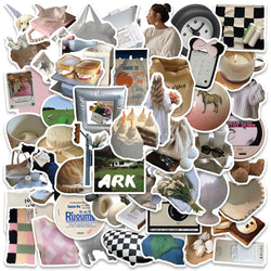 50pcs Classic Daily Lift Aesthetic Stickers For Laptop phone Fridge Luggage Room Decor Waterproof Graffiti Diary Car Decals (ONLINE ORDER ONLY)