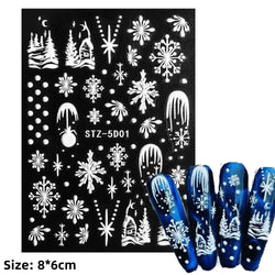 5D Embossed Gingerbread Man Nail Art Sticker Cute Christmas Winter Santa Claus Snowflake Elk Engraved Slider Manicure Decoration (ONLINE ORDER ONLY)