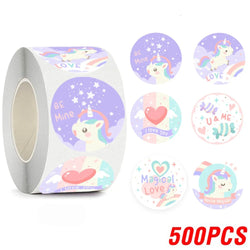 100-500pcs Cute Animal Encourage Sticker Kawaii Children Reward Stickers Creative School Supplies 2.5cm Circle Kids Toy Stickers (ONLINE ORDER ONLY)